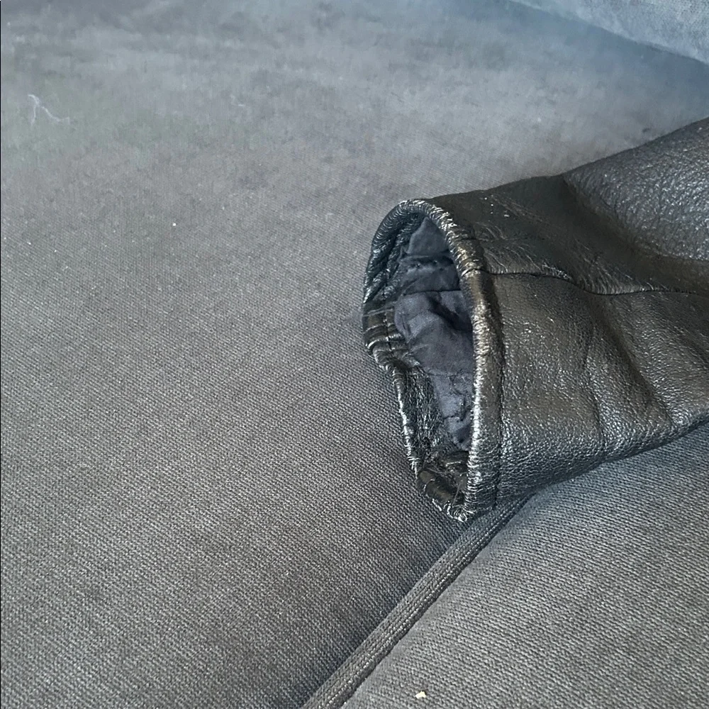 Leather Vintage Black Biker Jacket - Picture 3 of 3